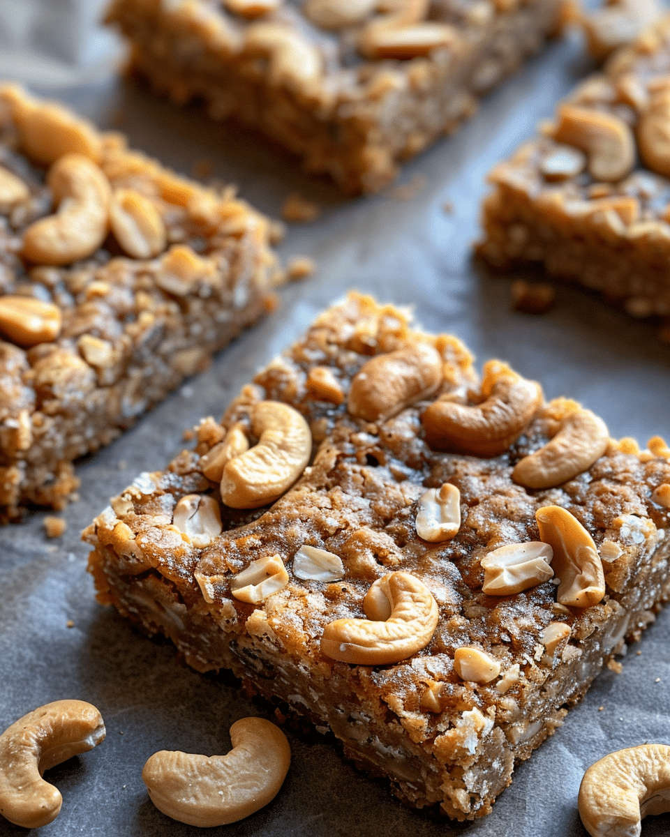 Honey Cashew Cookie Bars
