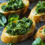 Spinach Olive Dip Crostini