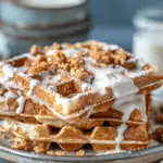 Cinnamon Toast Crunch Waffles with Cereal Milk Glaze