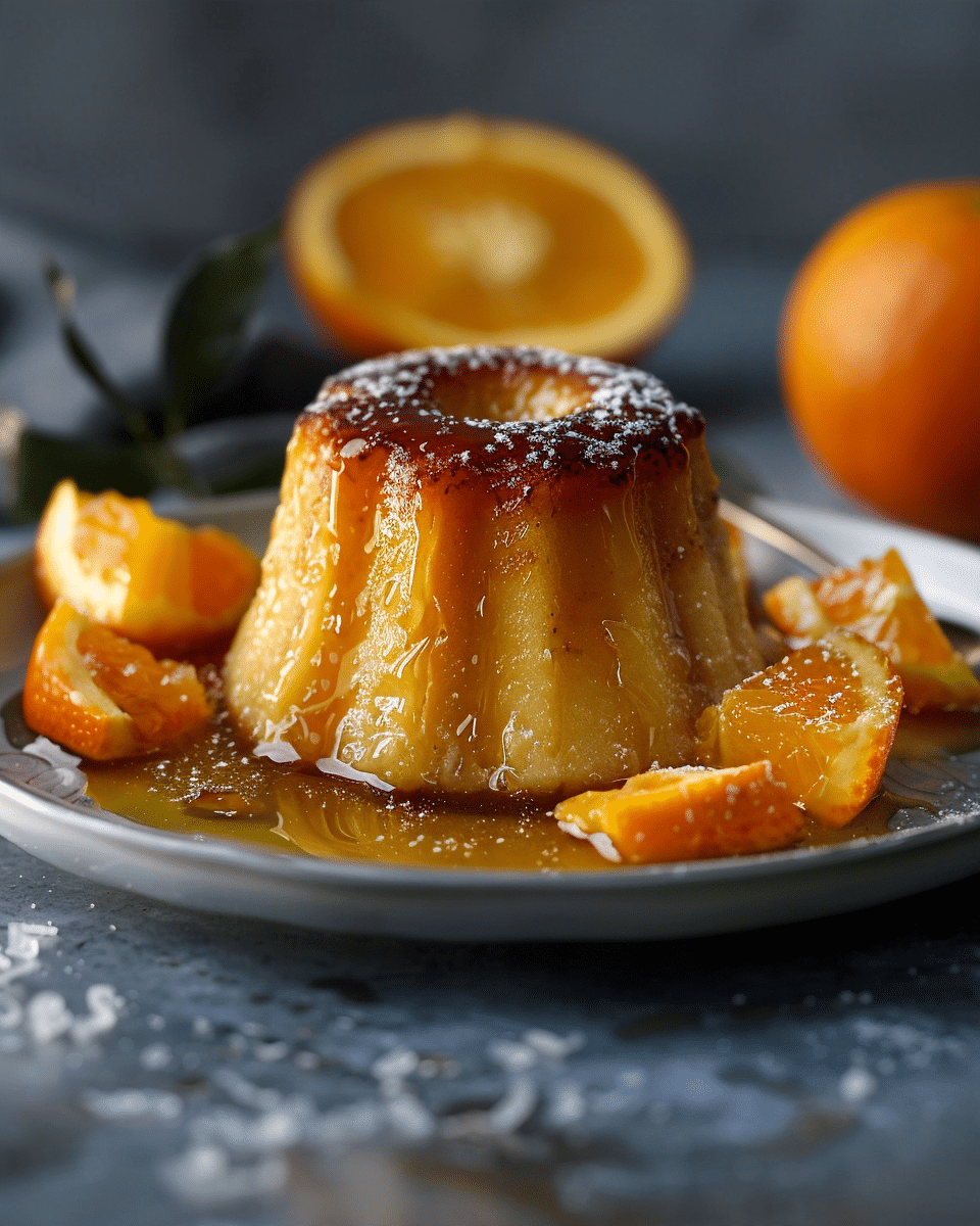 Orange Steamed Pudding with Ginger Custard