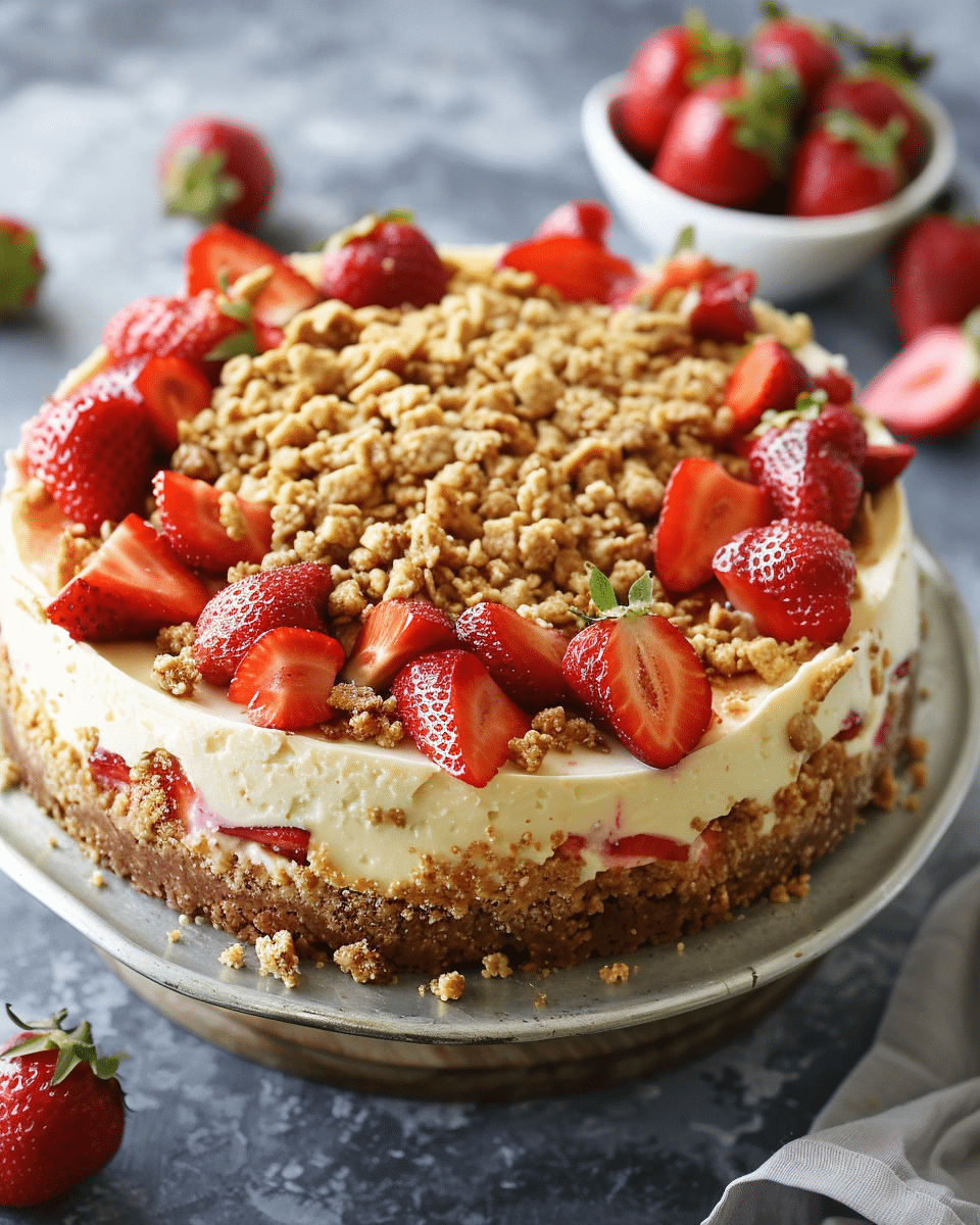 Strawberry Crunch Cheesecake Recipe