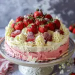 Strawberry and White Chocolate Mousse Cake