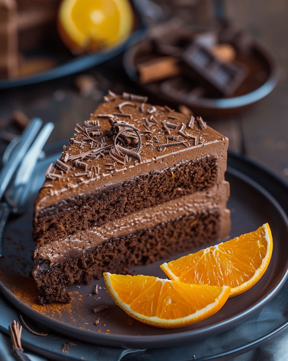 Spiced Orange Chocolate Mousse Cake