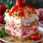 Strawberry Crunch Poke Cake