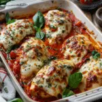 Baked Pizza Mozzarella Stuffed Chicken