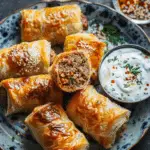 Lamb Sausage Rolls with Harissa Yogurt Recipe