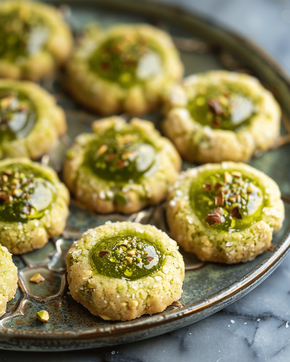 Pistachio Thumbprint Cookies