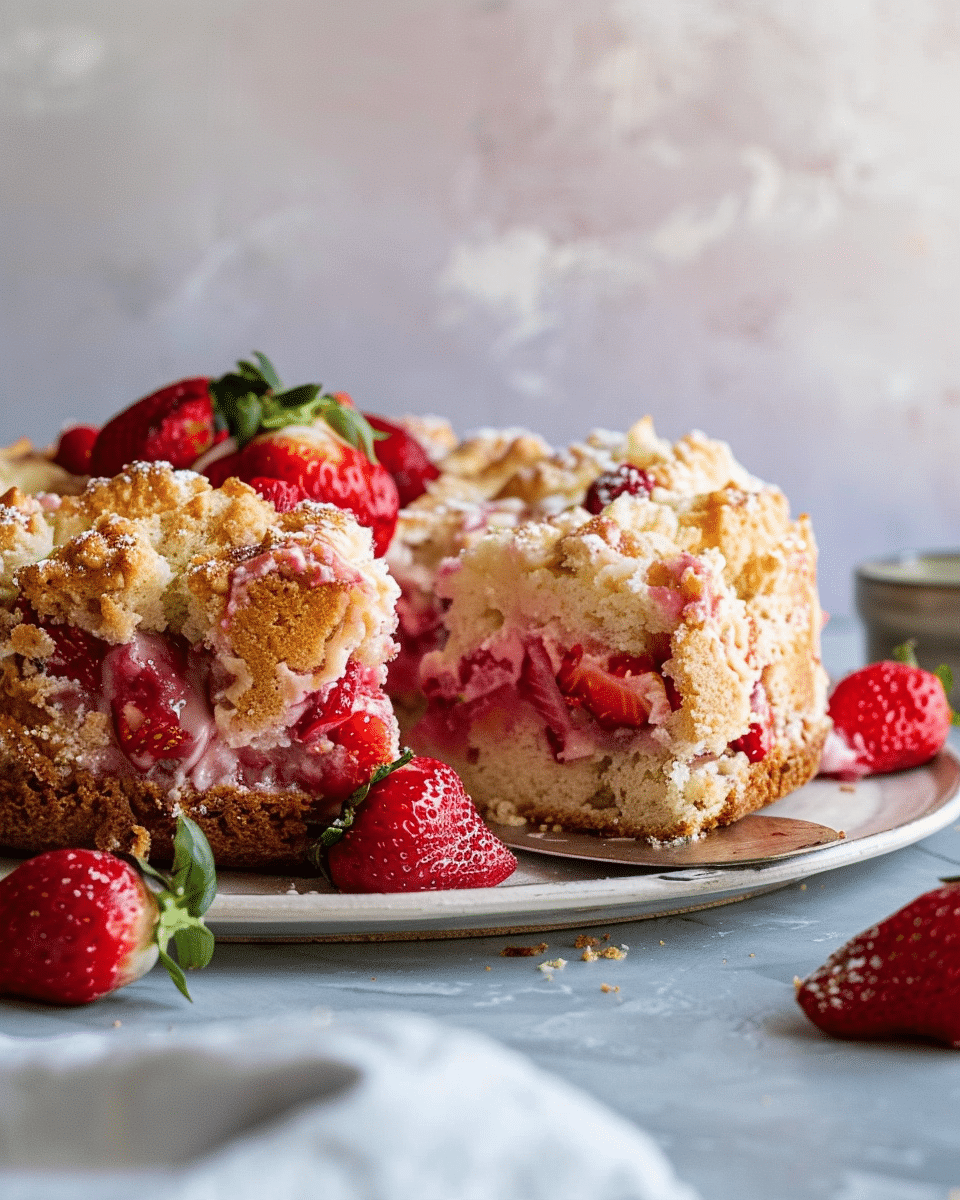 Strawberry Rhubarb Coffee Cake