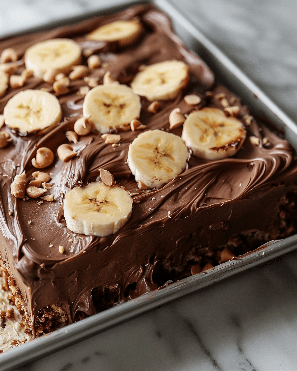Banana Bread Sheet Cake with Chocolate