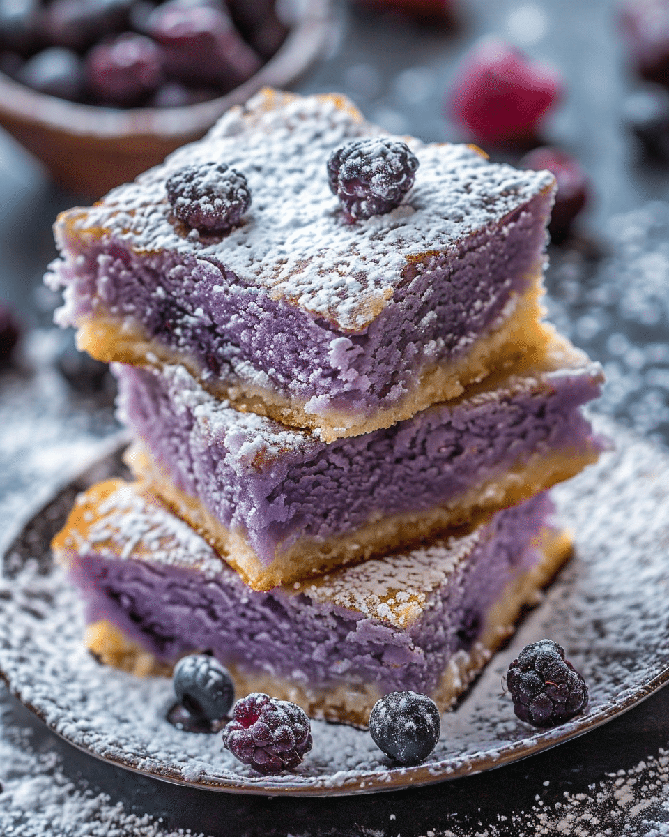 Buttery & Chewy Ube Butter Mochi Cake Recipe