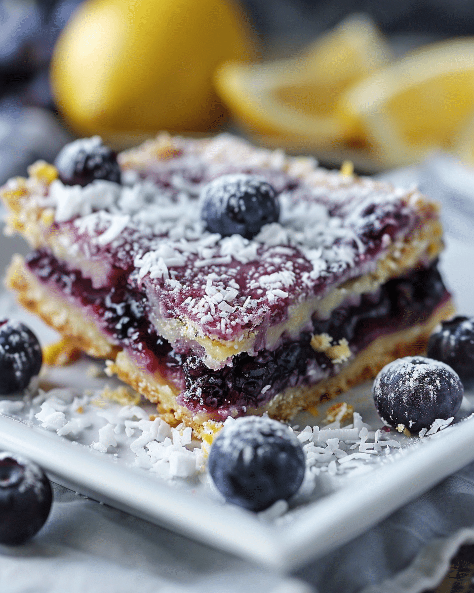 Blueberry, Coconut and Lemon Bars