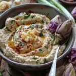 White Bean Hummus with Purple Artichokes