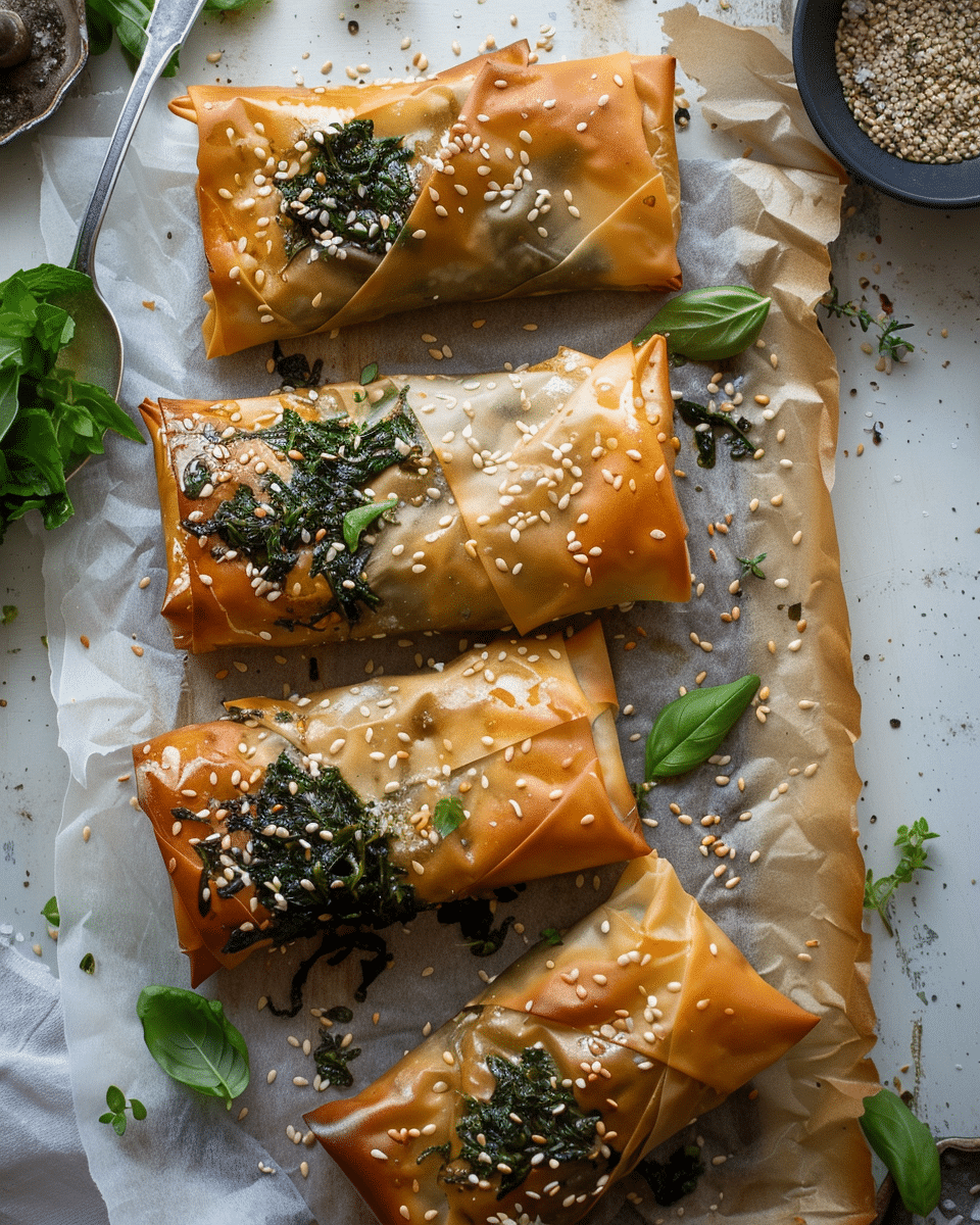Cheat’s Rice Paper Spanakopita Recipe