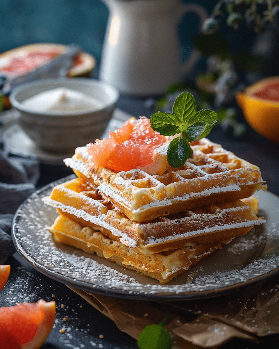 Grapefruit Poppy Seed Crispy Waffles