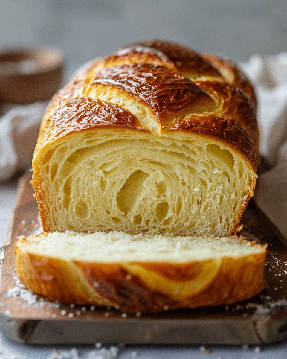 Homemade Buttery Brioche Bread Loaf