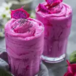 Pink Dragon Fruit Smoothie with Vanilla Swirl