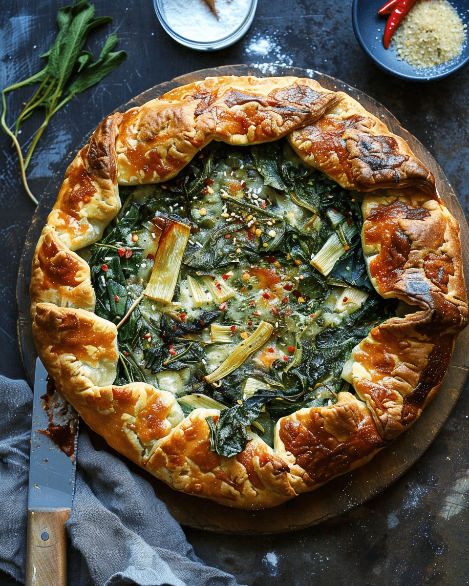 Leek and Swiss Chard Galette