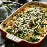 Baked Orzo with Feta and Spinach