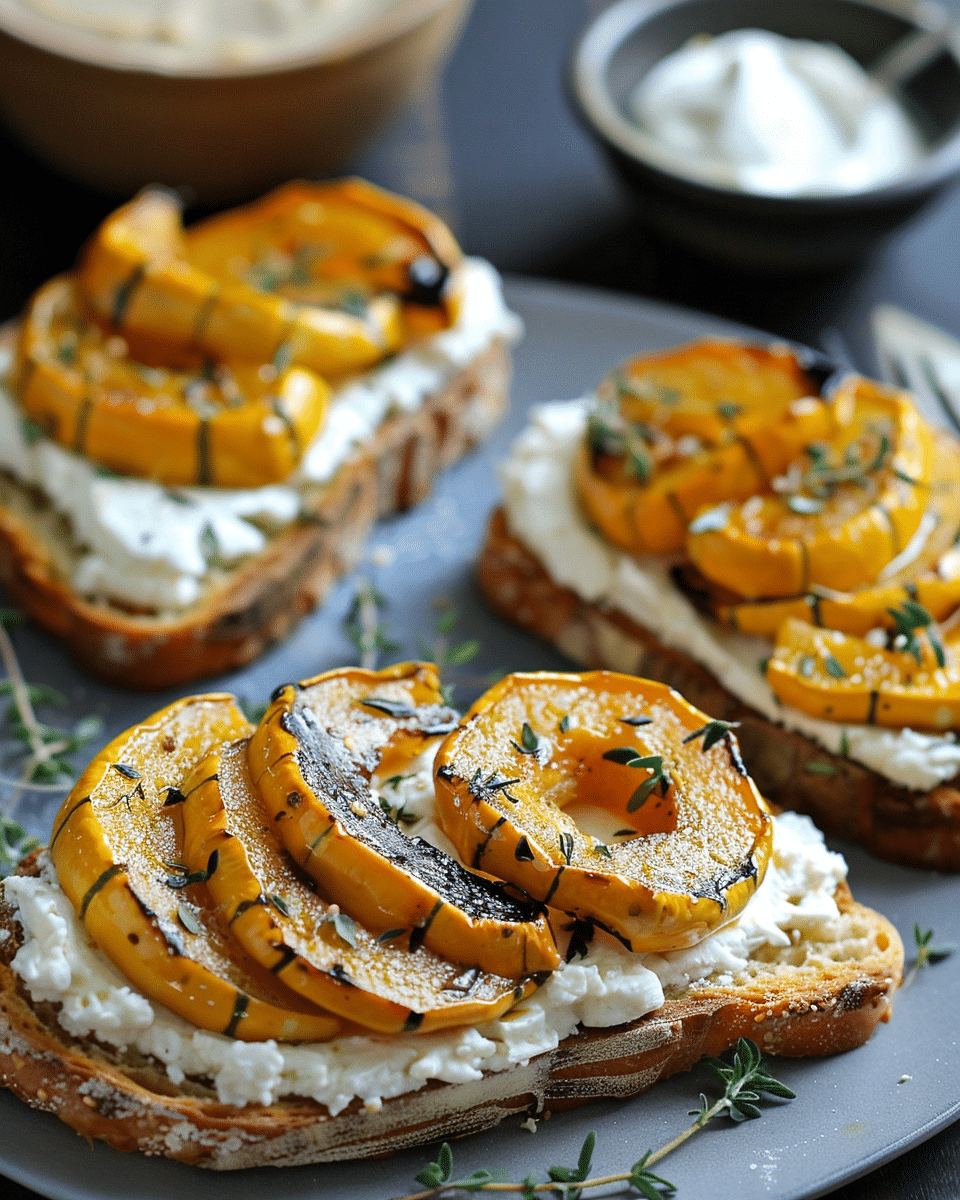 Goat Cheese and Delicata Squash Tartine