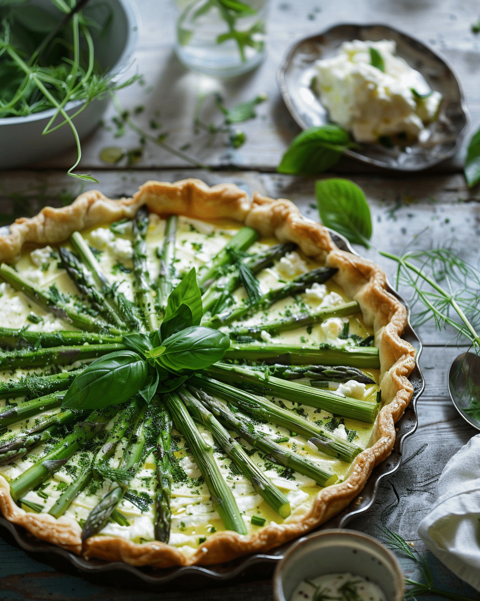 Asparagus Tart with Herby Goat's Curd