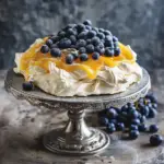 Pavlova with Apricot Curd and Blueberries
