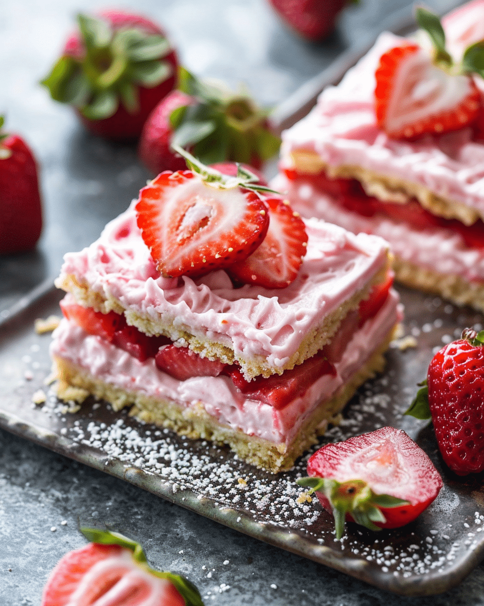 Strawberry Frosted Cookie Bars Recipe