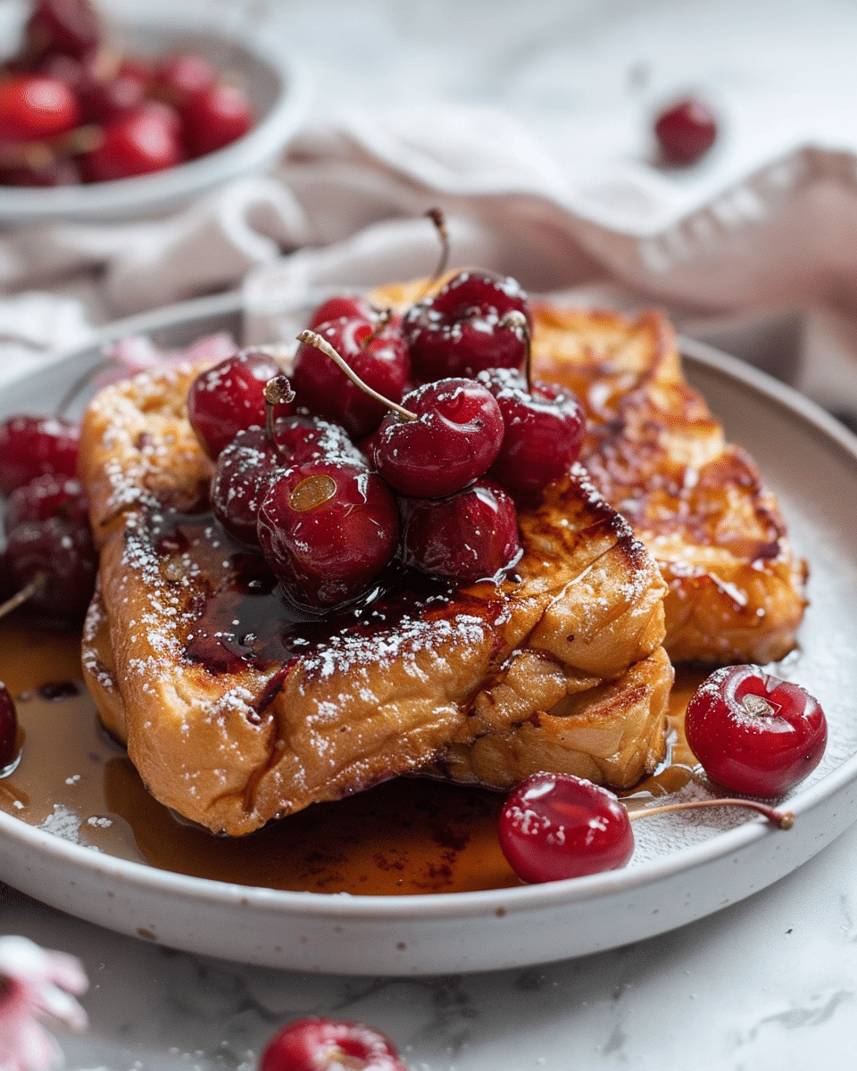 Balsamic Cherry Brioche French Toast