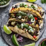 Black Bean Cauliflower Tacos with Chimichurri Yogurt