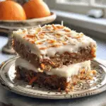 Carrot Cake Breakfast Bars with Maple Coconut Icing