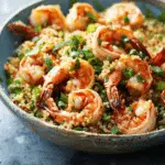 Egg Fried Quinoa with Shrimp