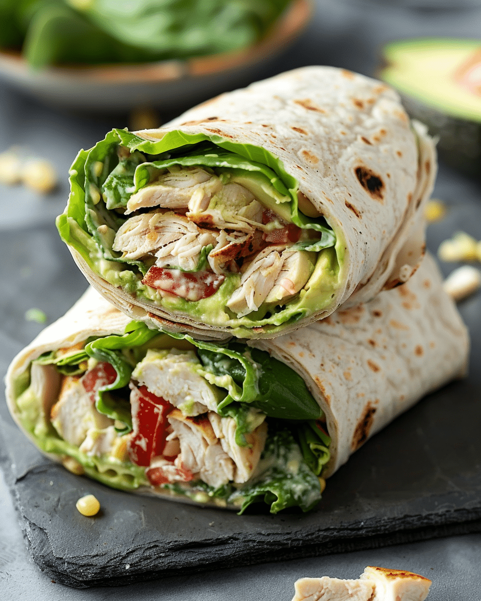 Avocado Chicken Salad Wraps