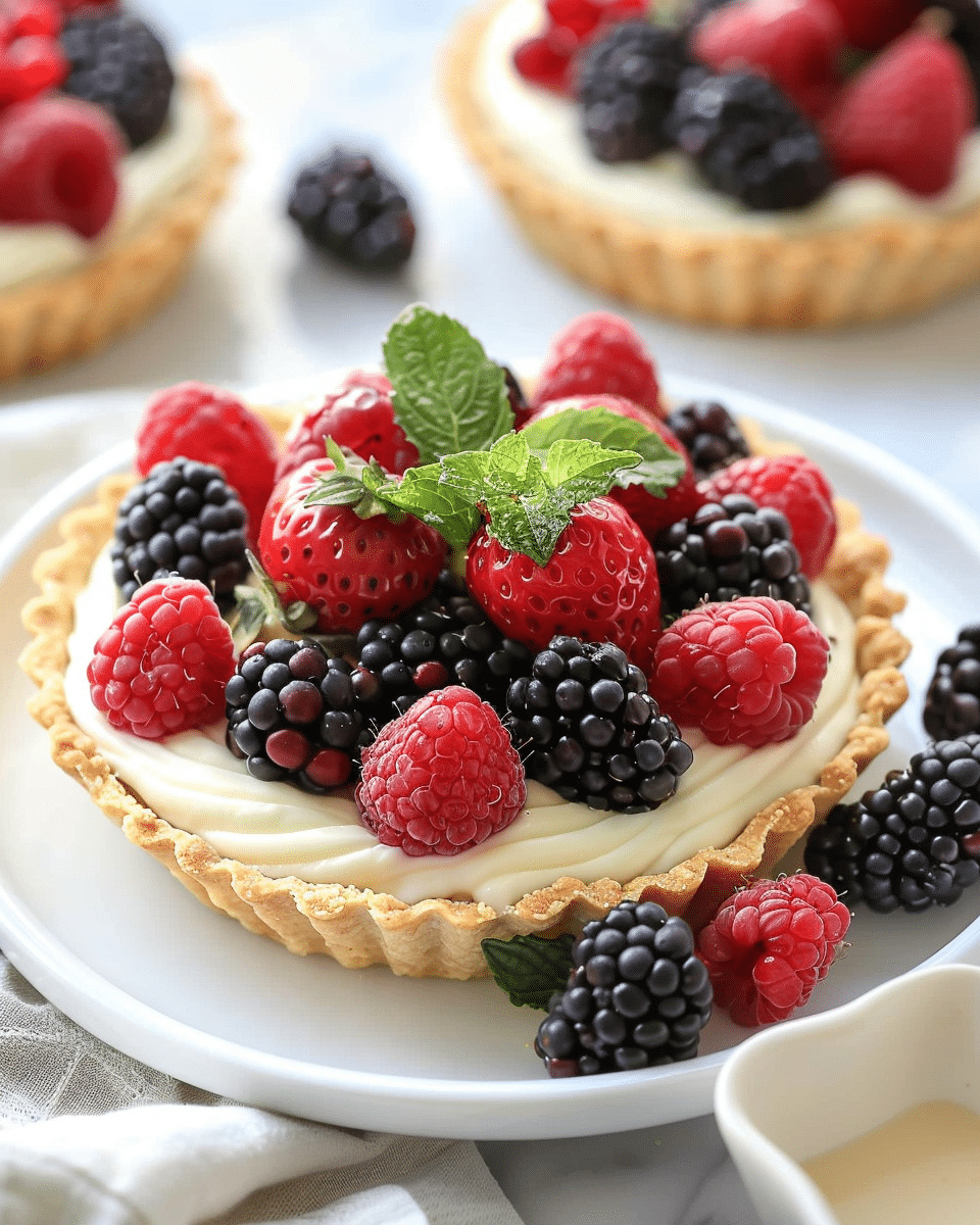 Berry Mascarpone Tarts with Almond Shortbread Crust