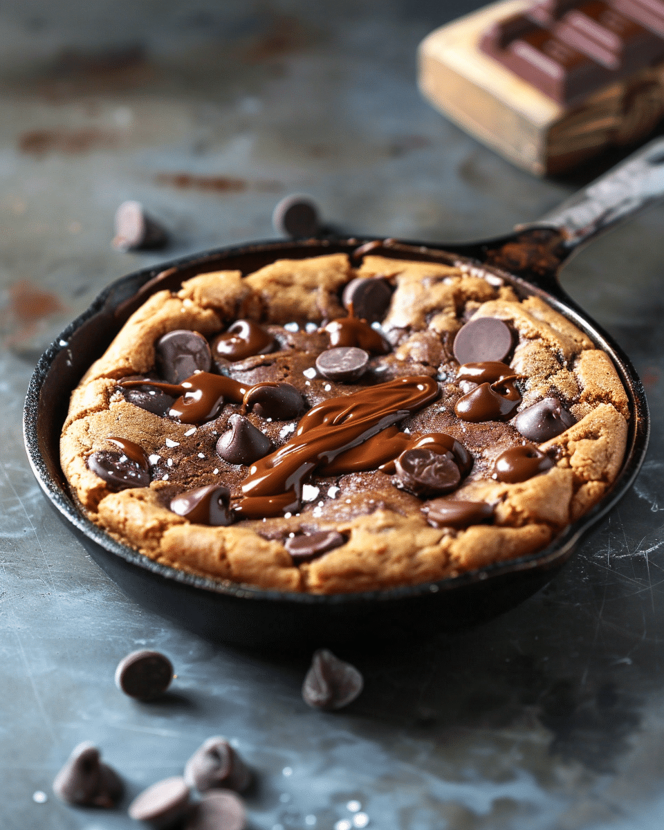 Skillet Chocolate Chip Nutella Cookie