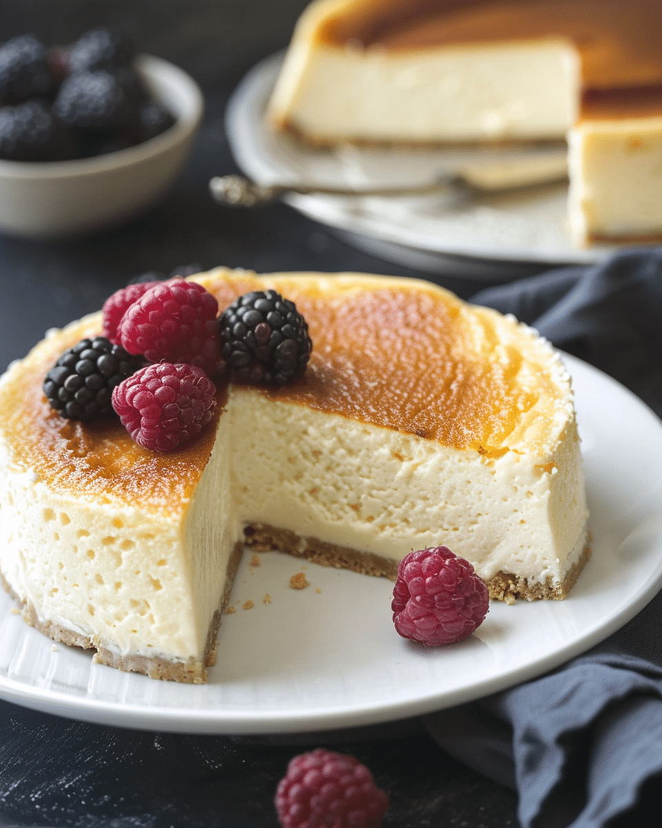 Crustless Cheesecake Without a Springform Pan