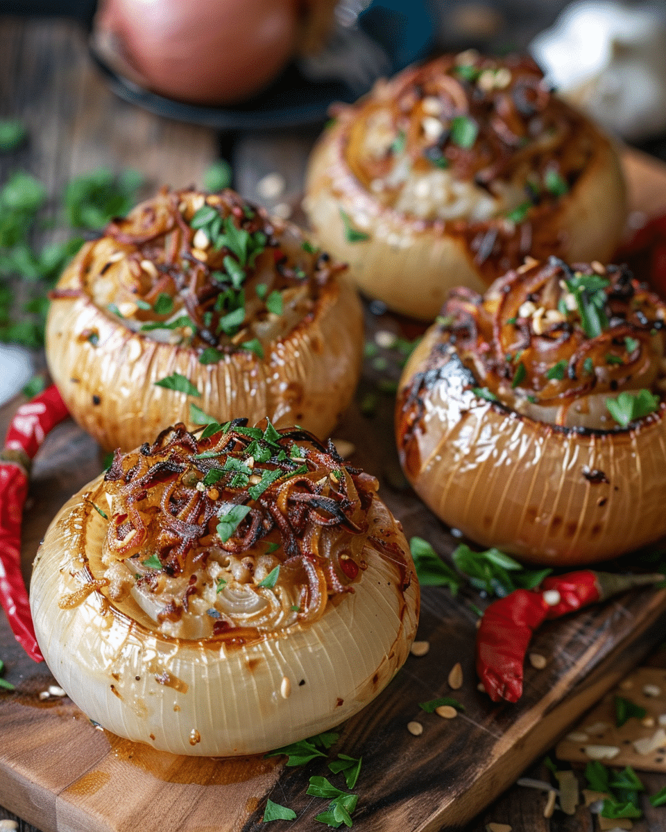 Lebanese Roasted Stuffed Onions Recipe – Tender, Savory, and Full of Flavor