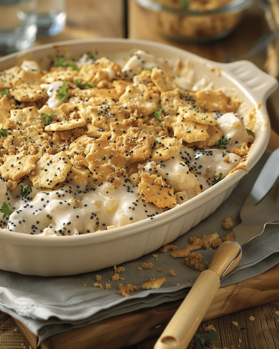 Poppy Seed Chicken Casserole With Ritz Crackers