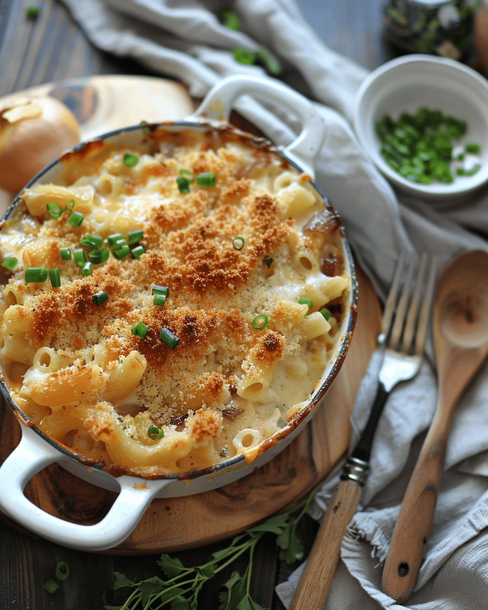 Creamy French Onion Mac and Cheese Recipe – Rich, Cheesy, and Comforting
