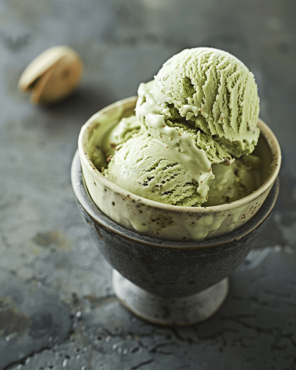Homemade Pistachio Ice Cream