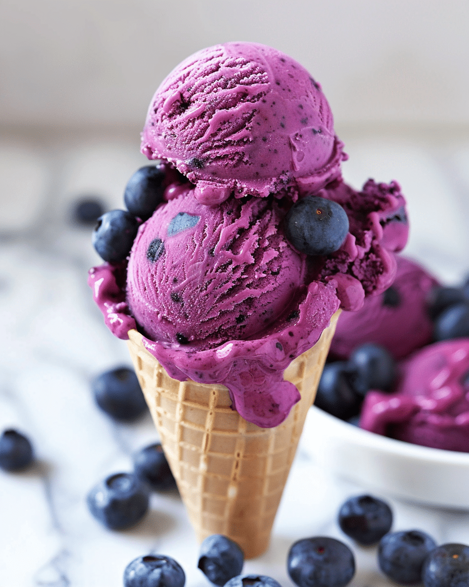 Homemade Blueberry Ice Cream