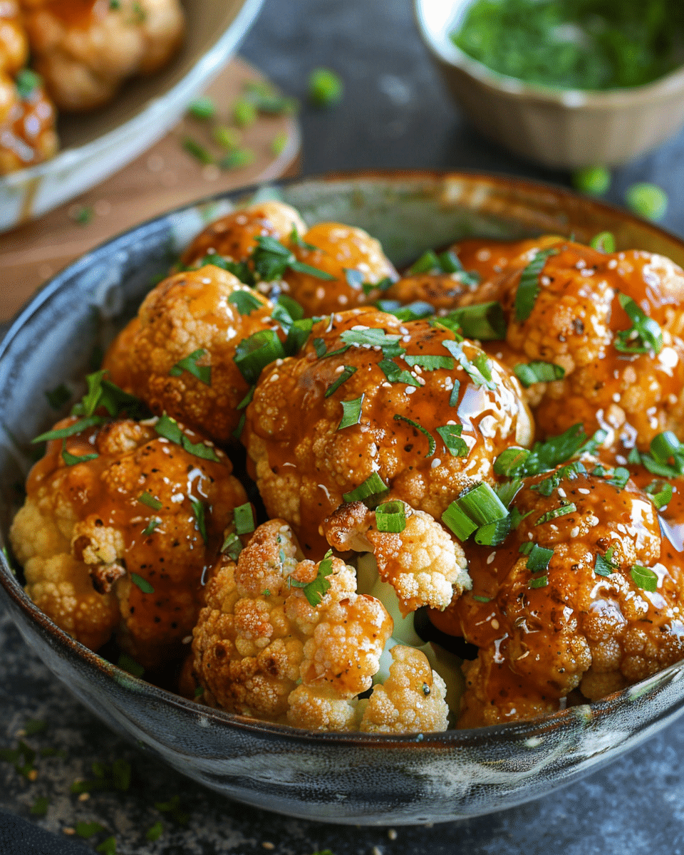 Maple Tahini Glazed Cauliflower with Chipotle