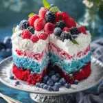 Patriotic Red, White, & Blue Poke Cake