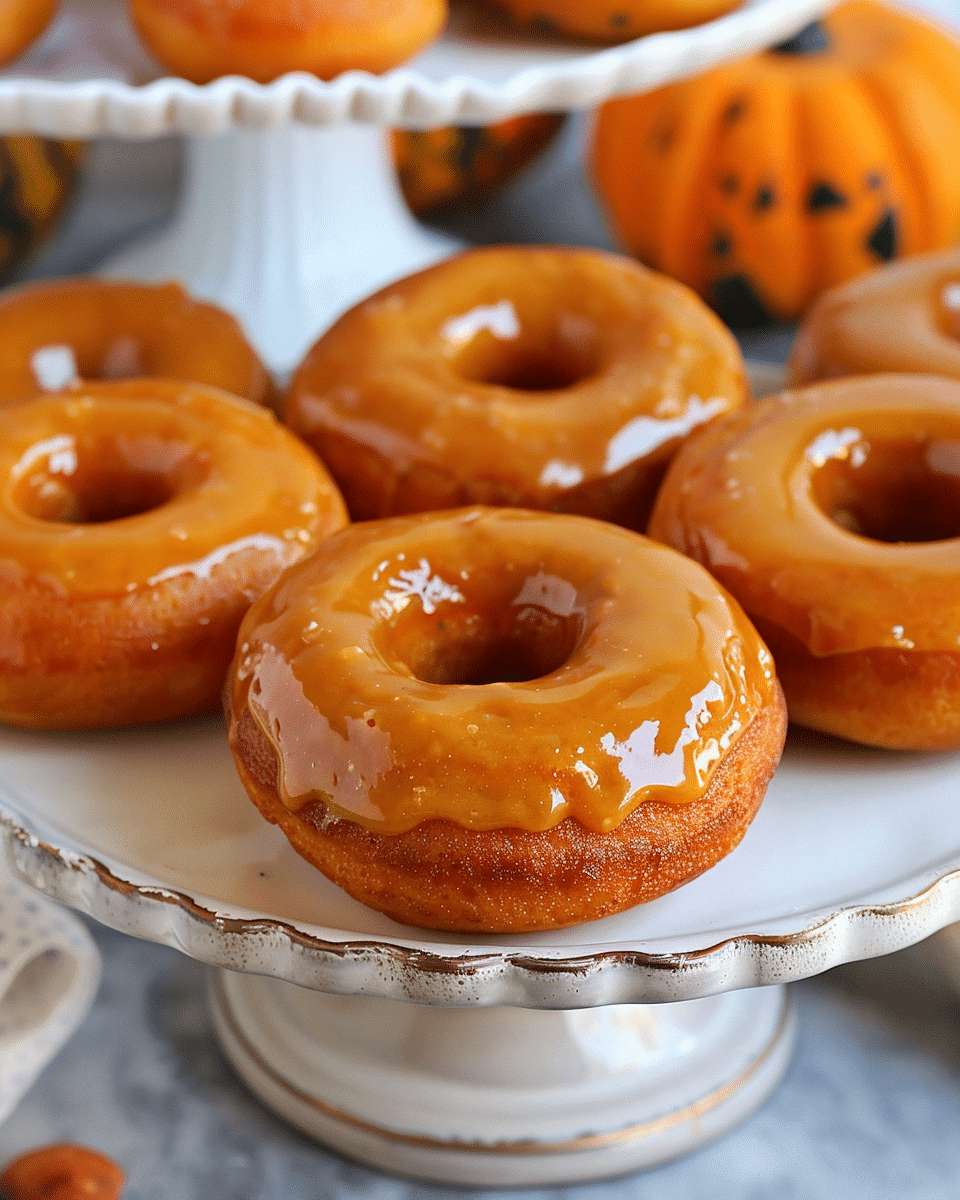 Baked Pumpkin Donuts with Maple Glaze