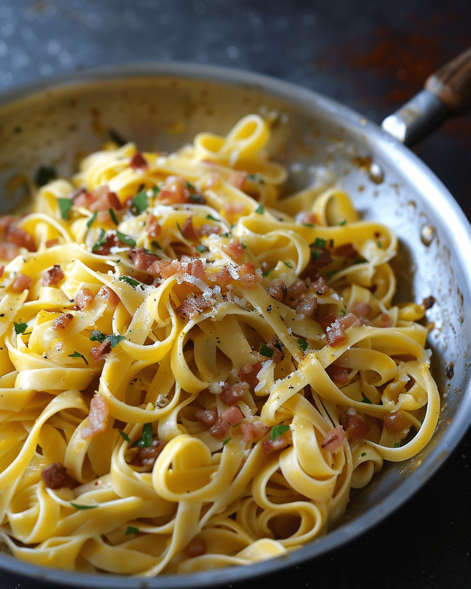 Pasta with Saffron and Pancetta