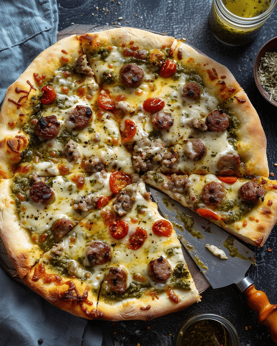 Sausage Pesto Pizza Recipe