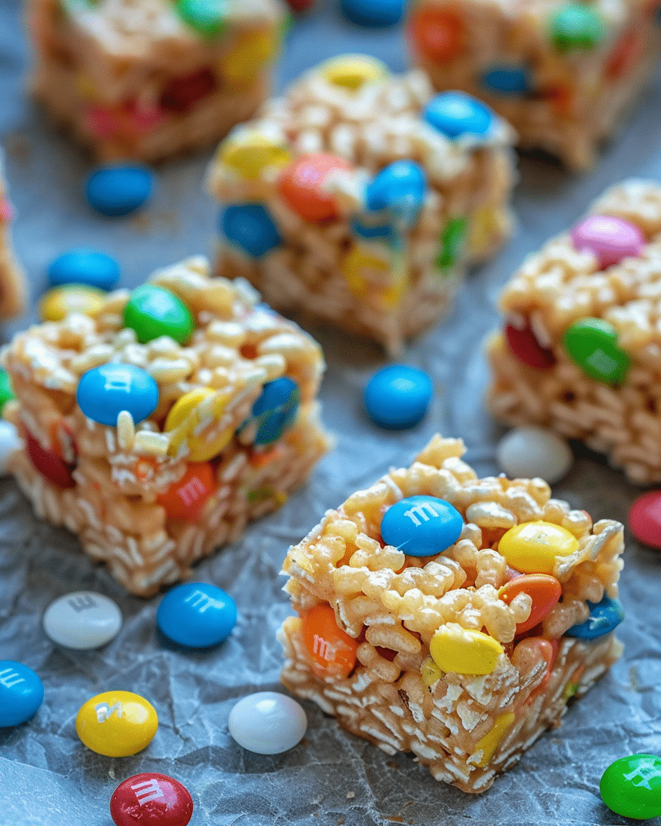 M&M Rice Krispies Treats