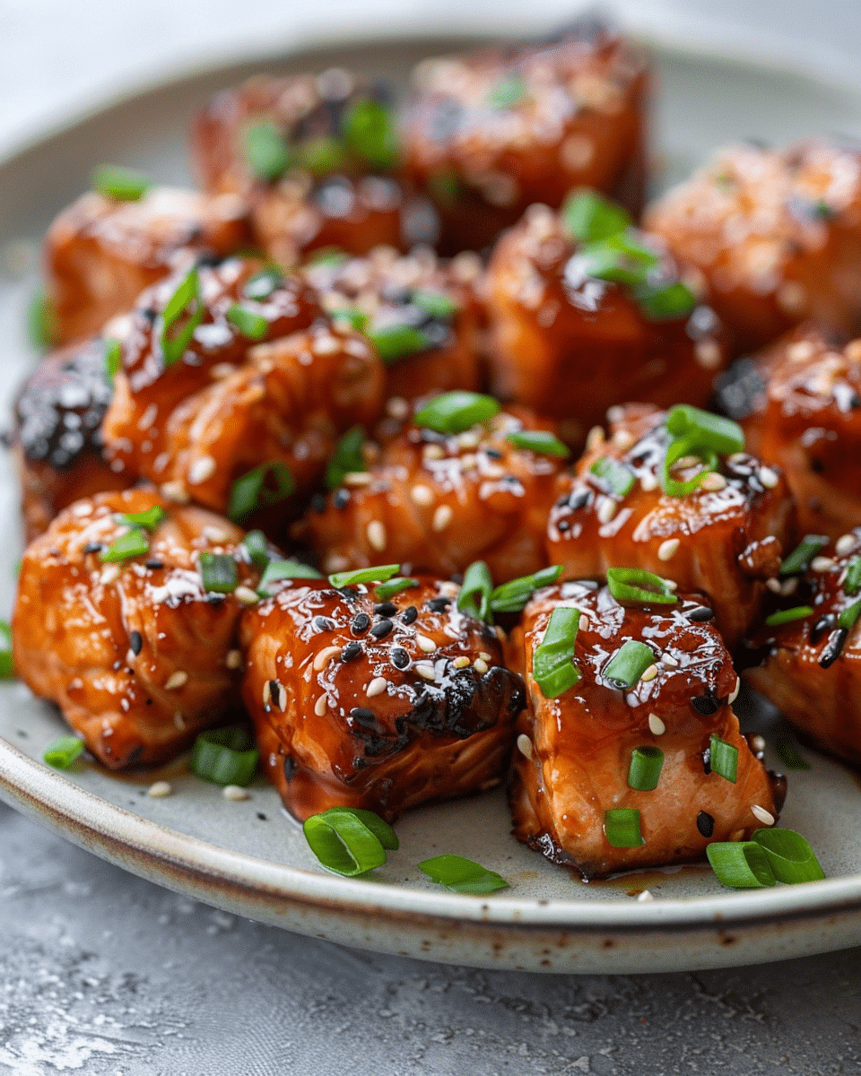 Air Fryer Teriyaki Salmon Bites