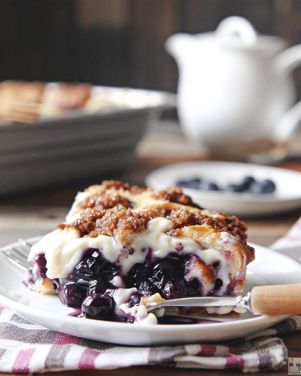 Blueberry Cinnamon Roll Casserole