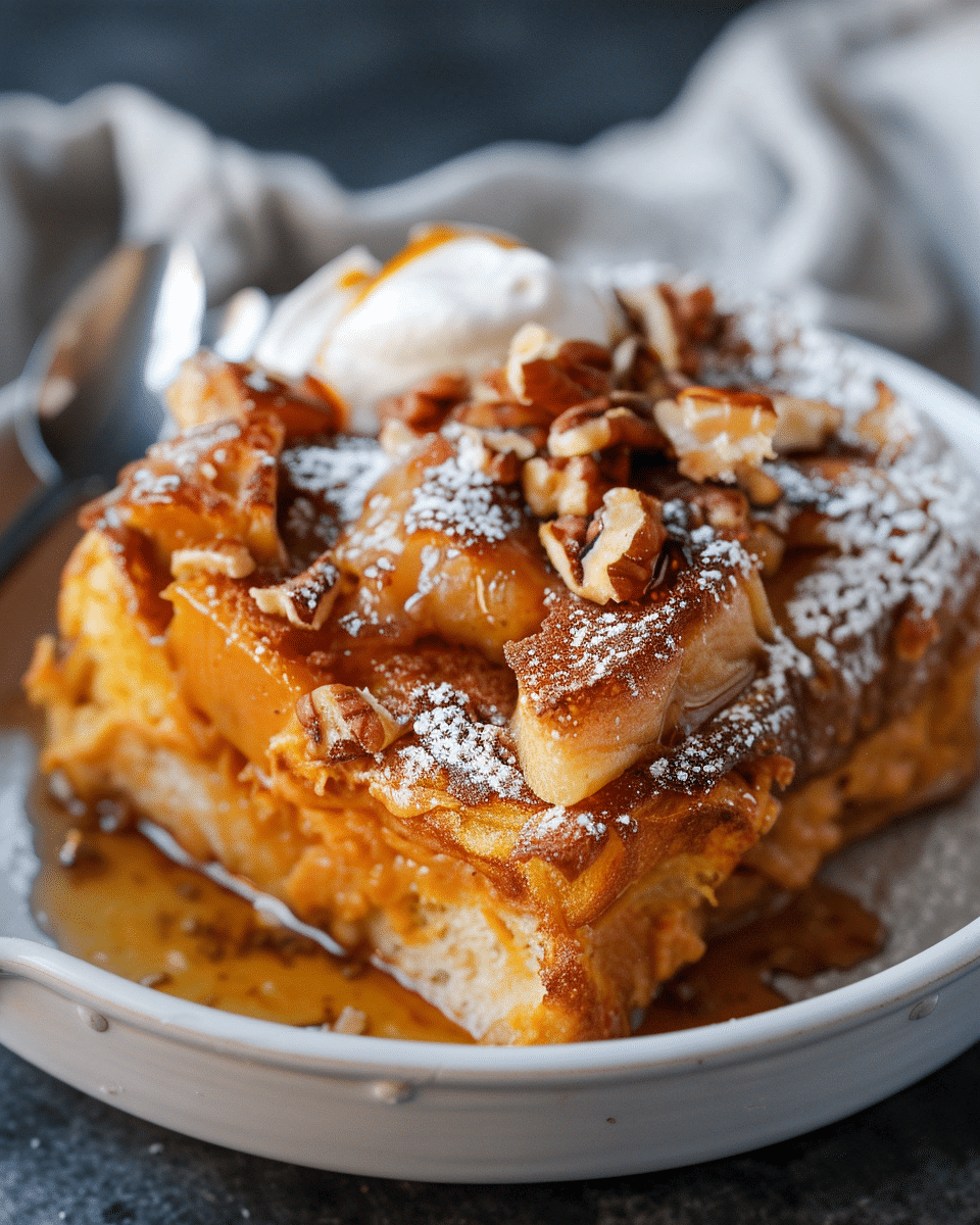 Overnight Pumpkin French Toast Casserole