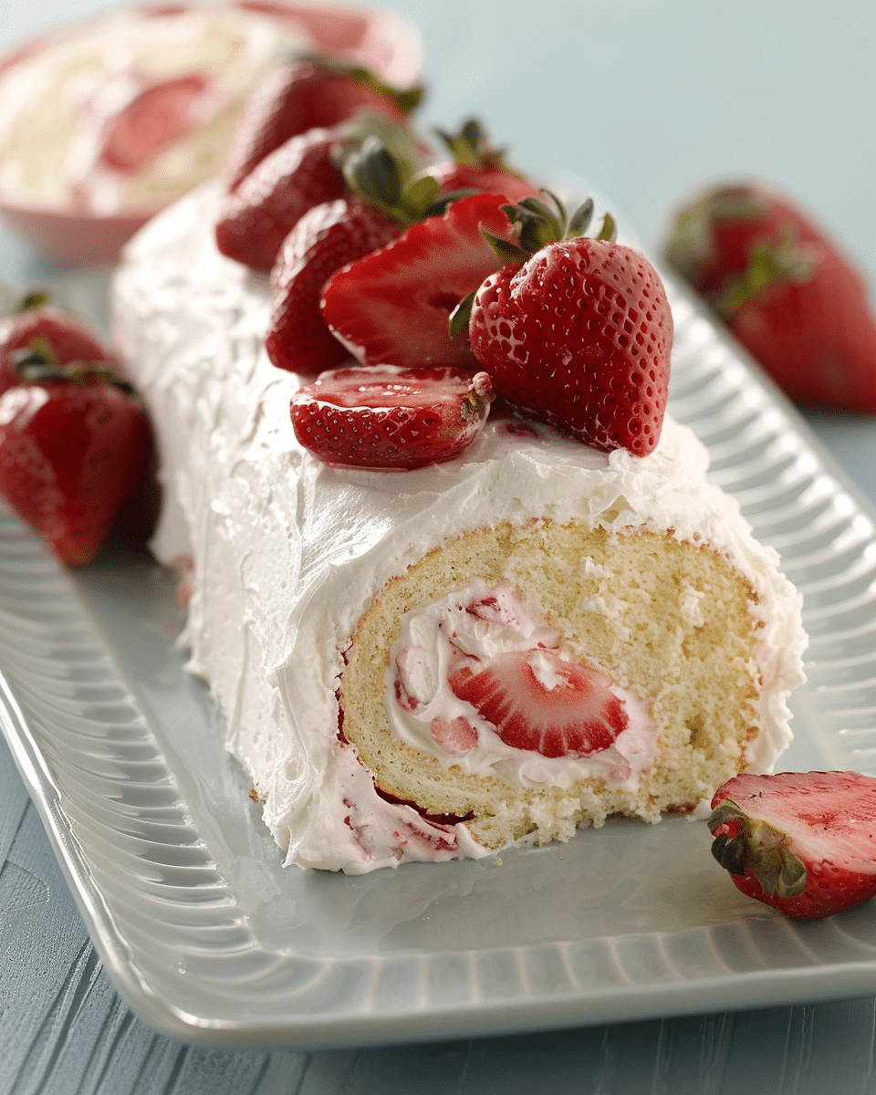 Strawberry Cake Roll | TheFamilyCooking
