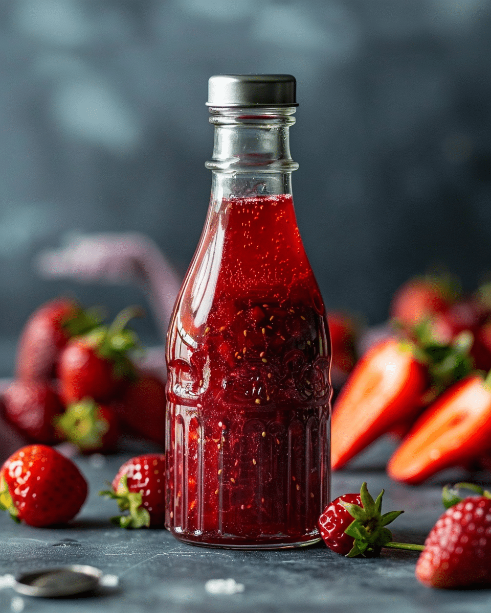 Easy Strawberry Top Infused Vinegar to Use Up Your Scraps